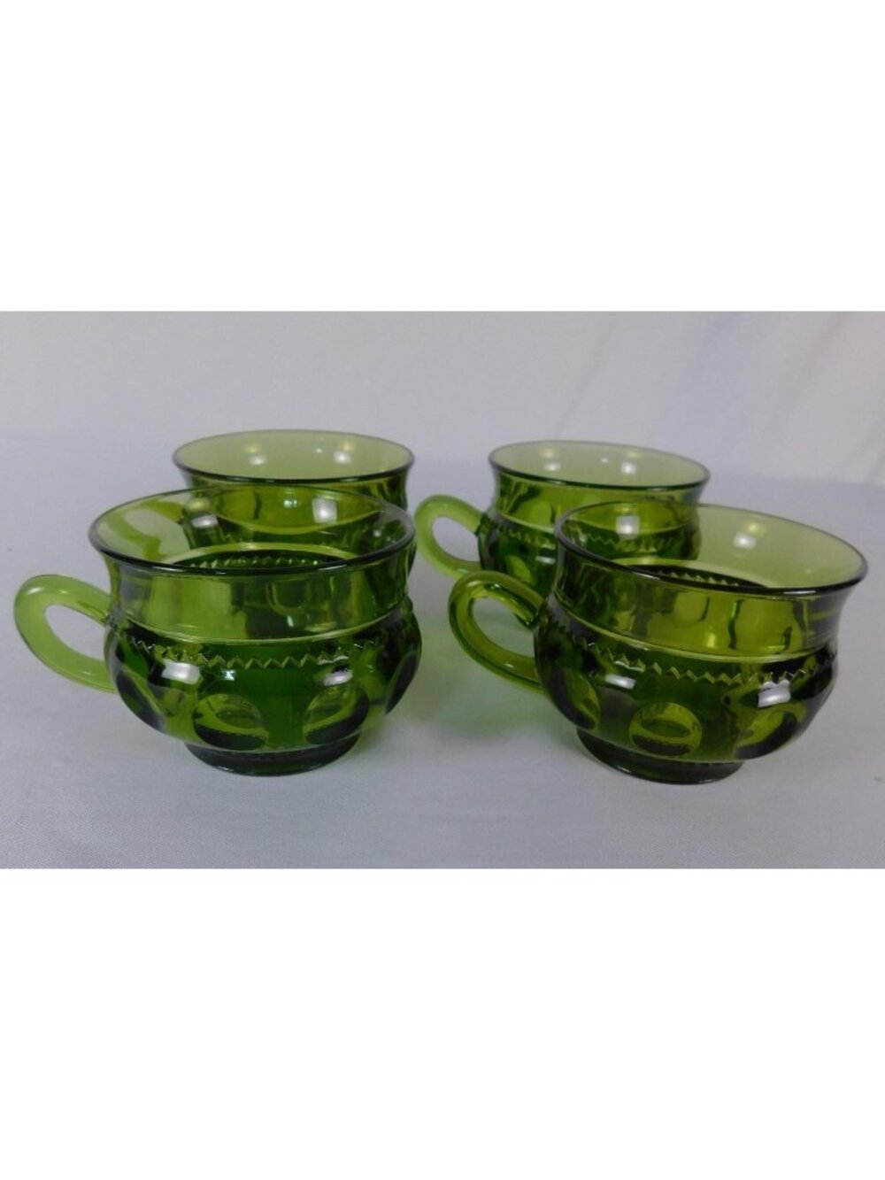 Vintage Green Glass Coffee Mugs Set Of 4 Vintage Retro Cups 8oz Kitchen